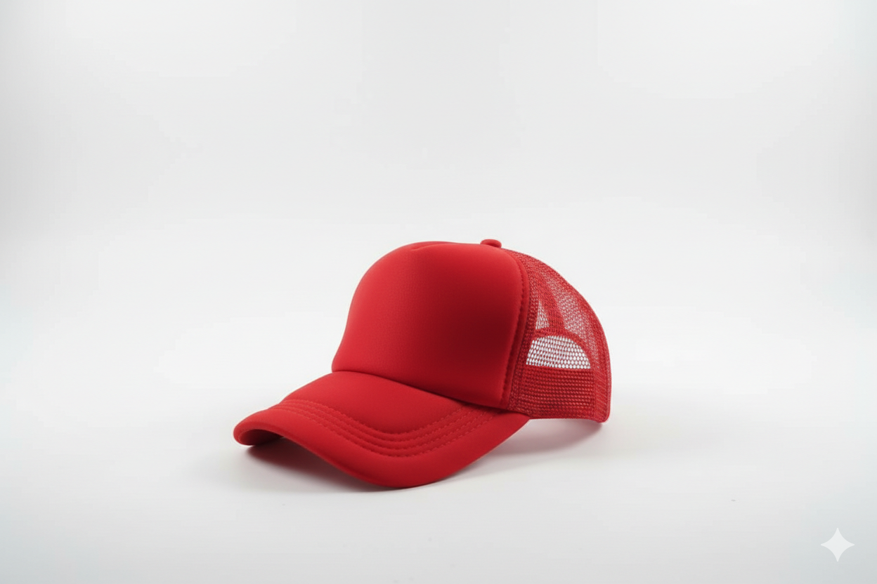 Chapeau rouge arrière filet