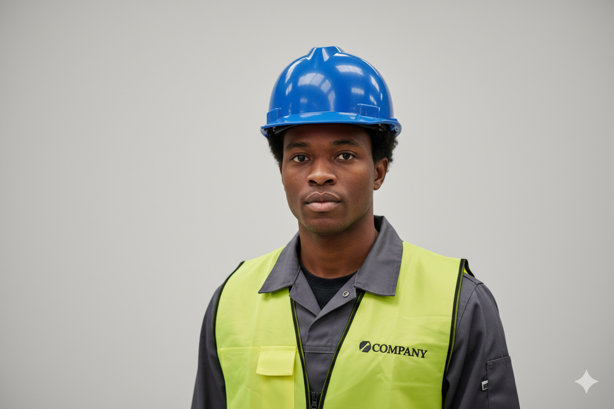 casque de sécurité bleu