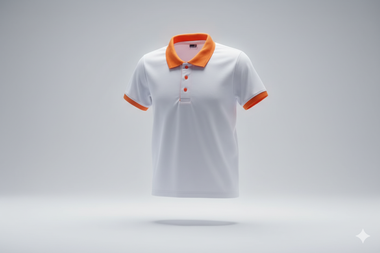 Polos blanc col orange 300gms