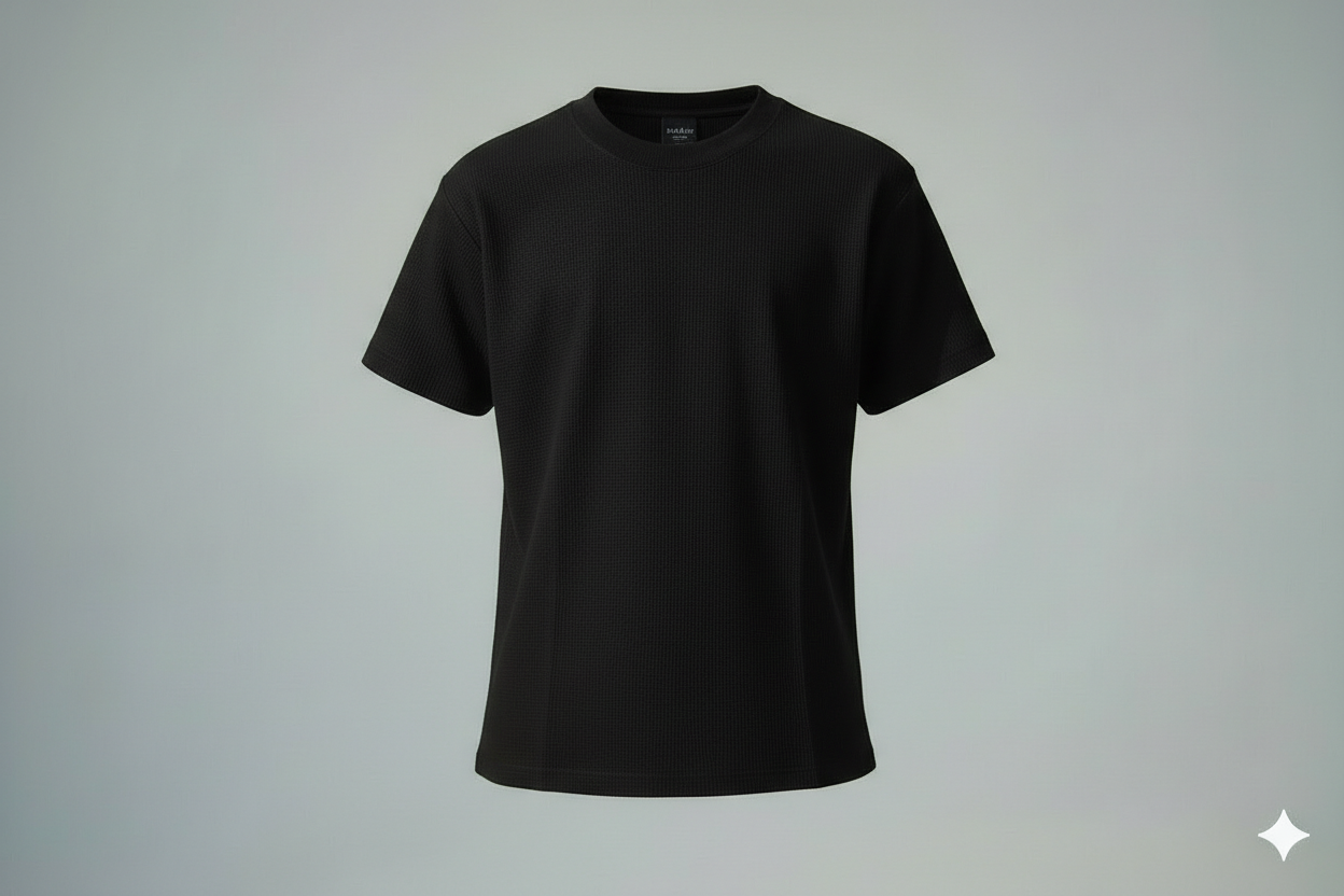 T-shirts noir piqué 350gms
