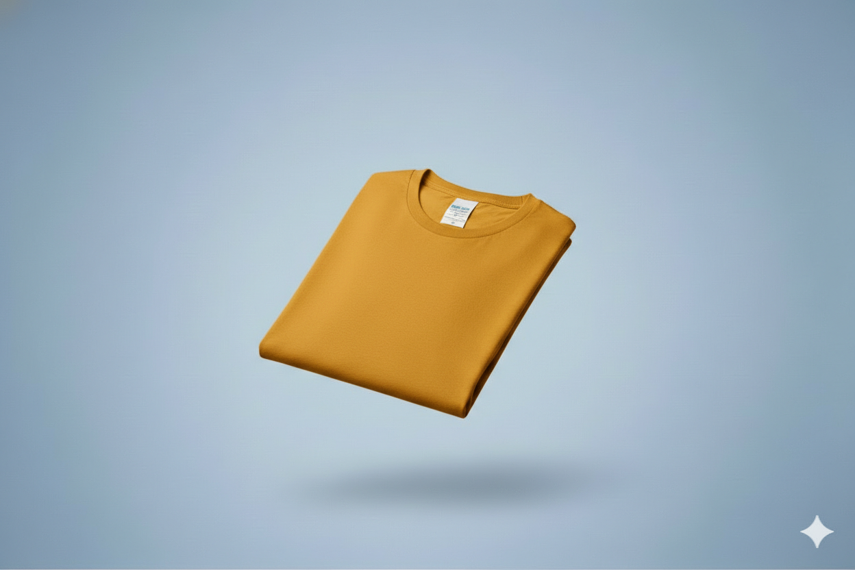 T-shirts jaune moutard 300gms