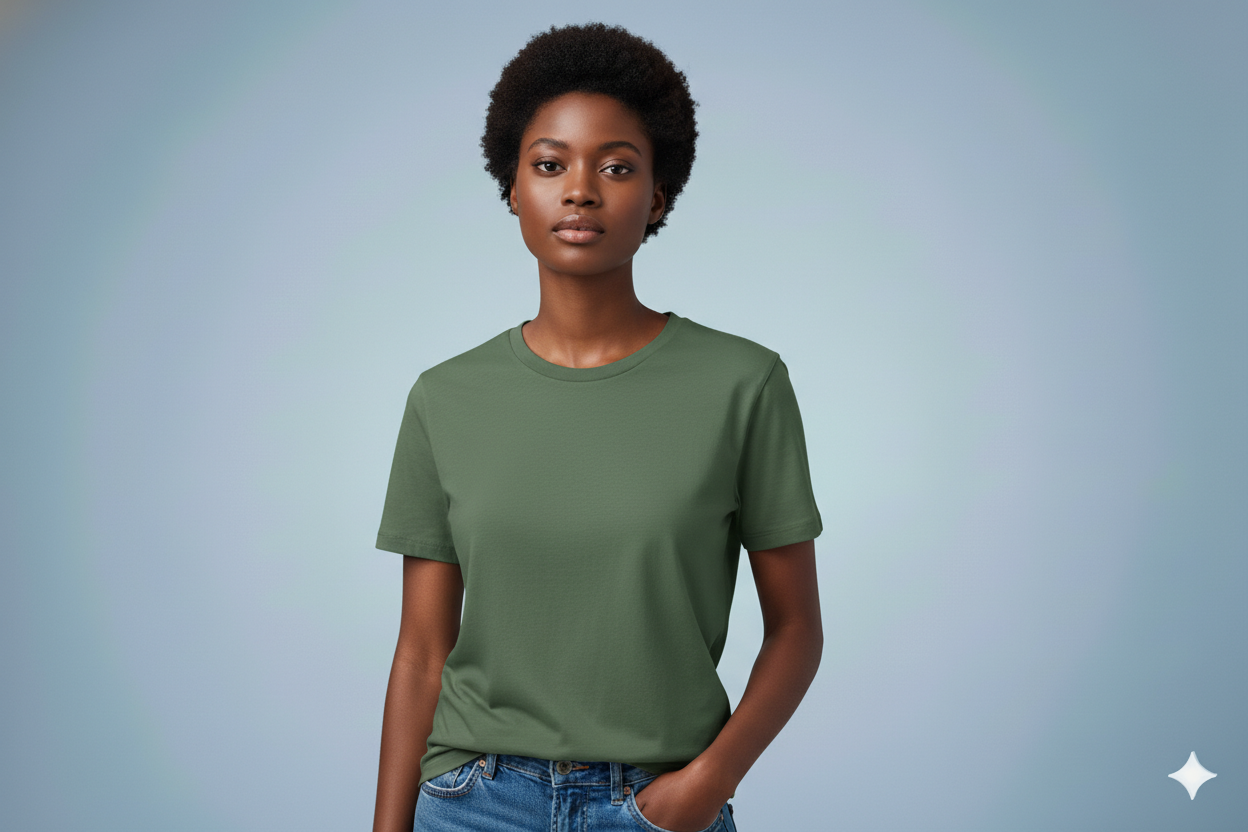 T-shirts vert militaire 300gms