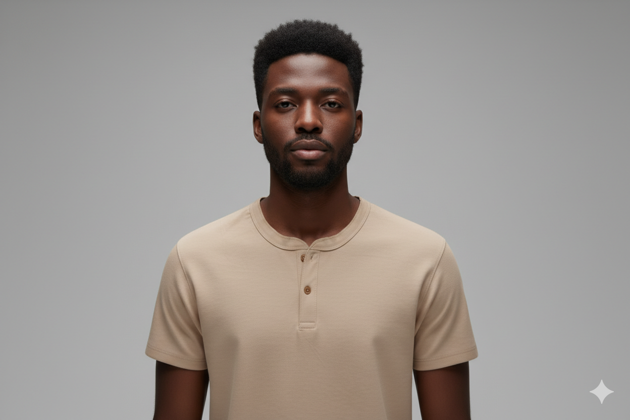 T-shirts col mao Kaki 1000gms