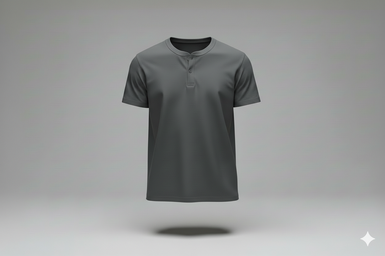 T-shirts col mao gris foncé 1000gms