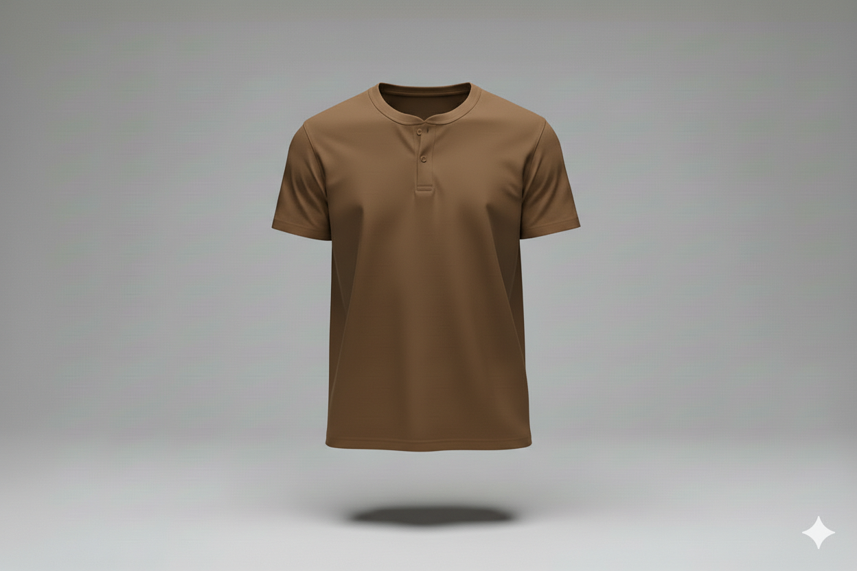 T-shirts col mao marron 1000gms